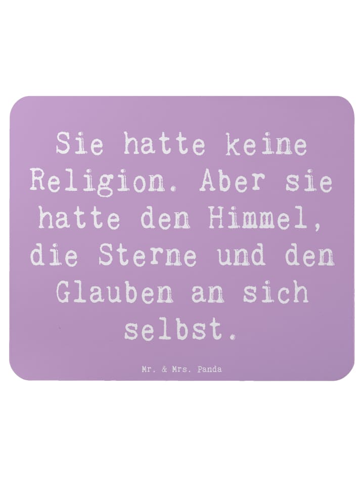 Maus-Pad Spruch Himmel und Freude mit Spruch in Lavendeltraum