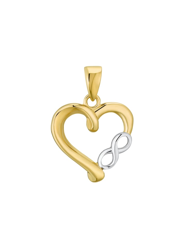 Motivanhänger Gold 375/9 ct, teilrhodiniert in Bicolor