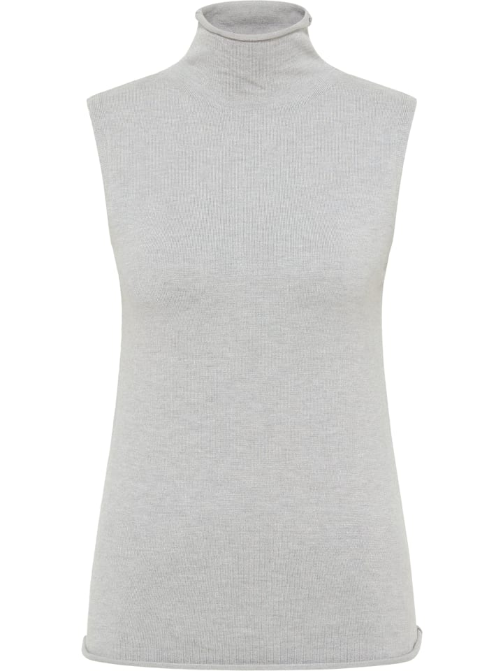 Damen Strick Top in Grau Melange