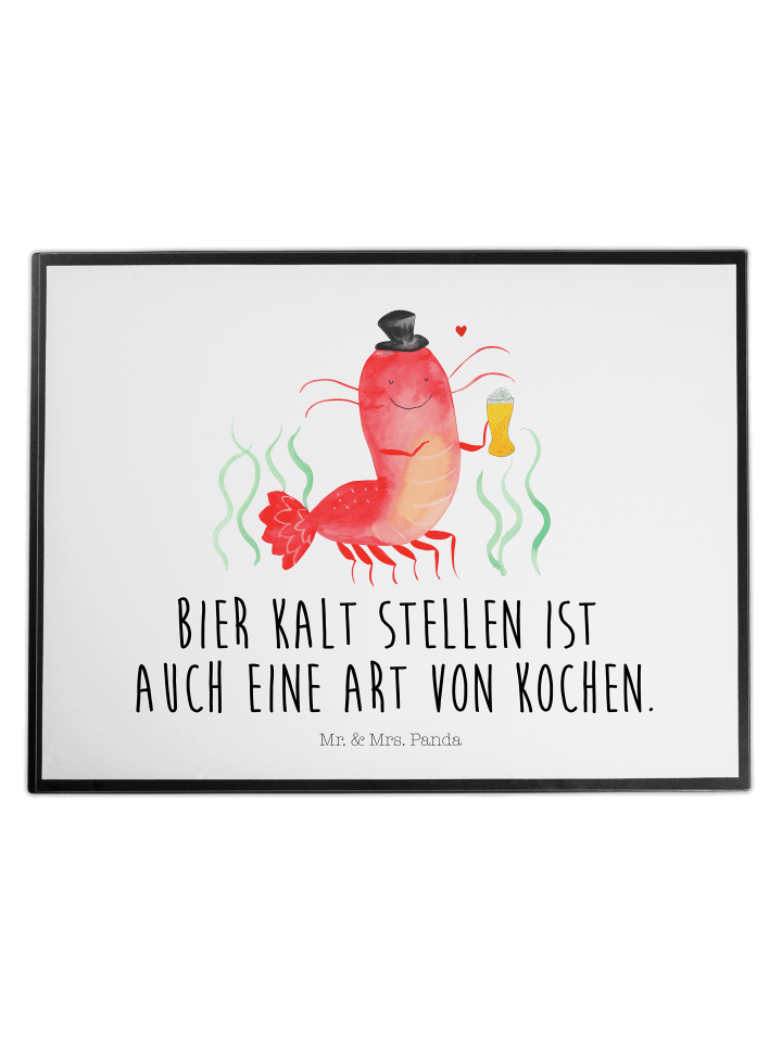 Schreibtischunterlage Hummer Weizen mit Spruch in Weiß