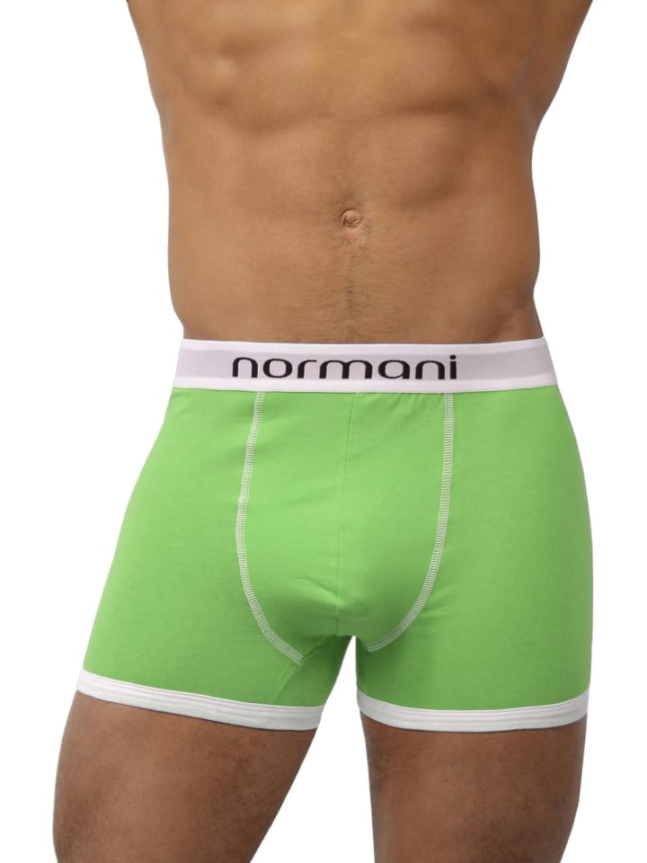 6 Stück Retro Boxershorts aus Baumwolle in Retro Grün
