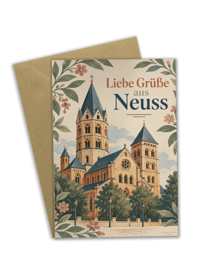 Grußkarte Münster elegant Design mit Spruch in Weiß