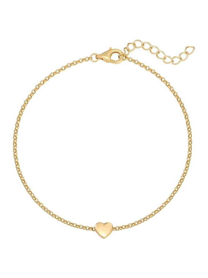 Armband Herz aus Sterling Silber in gelbgold