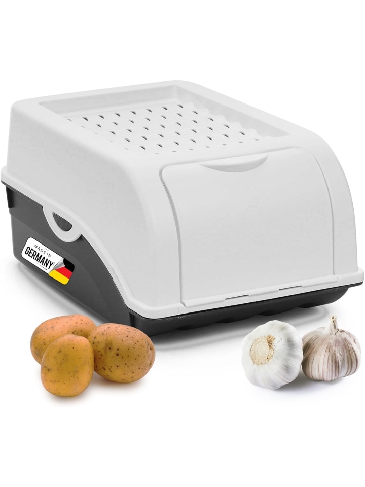 Kartoffel Aufbewahrungsbox | klein 3,5L | Weiss | Zwiebelbox | Gemüseb in Weiß