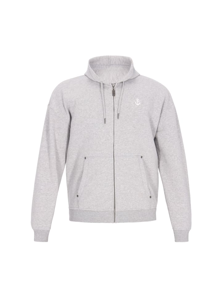 Men Hoodie in grey melange
