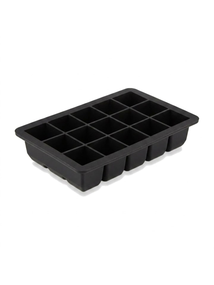 3 x Eiswürfelform in Schwarz - (B)15x (H)3 x (T)9,5 cm
