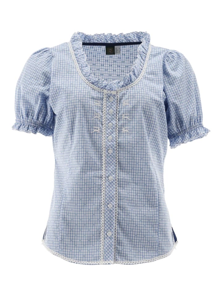 Trachtenbluse Plare in hellblau/bleu