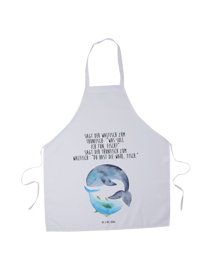 Schürze Walfisch Thunfisch mit Spruch in Weiß