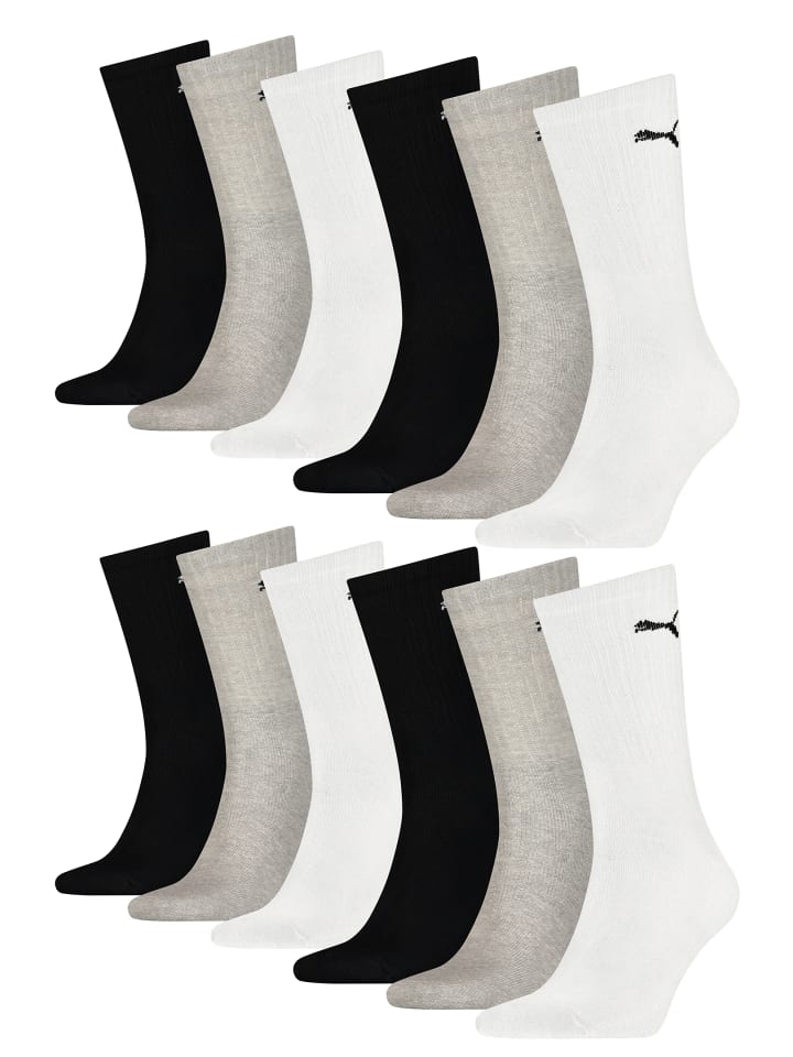 Socken PUMA UNISEX CREW SOCK 12P ECOM in 004 - Grey Combo