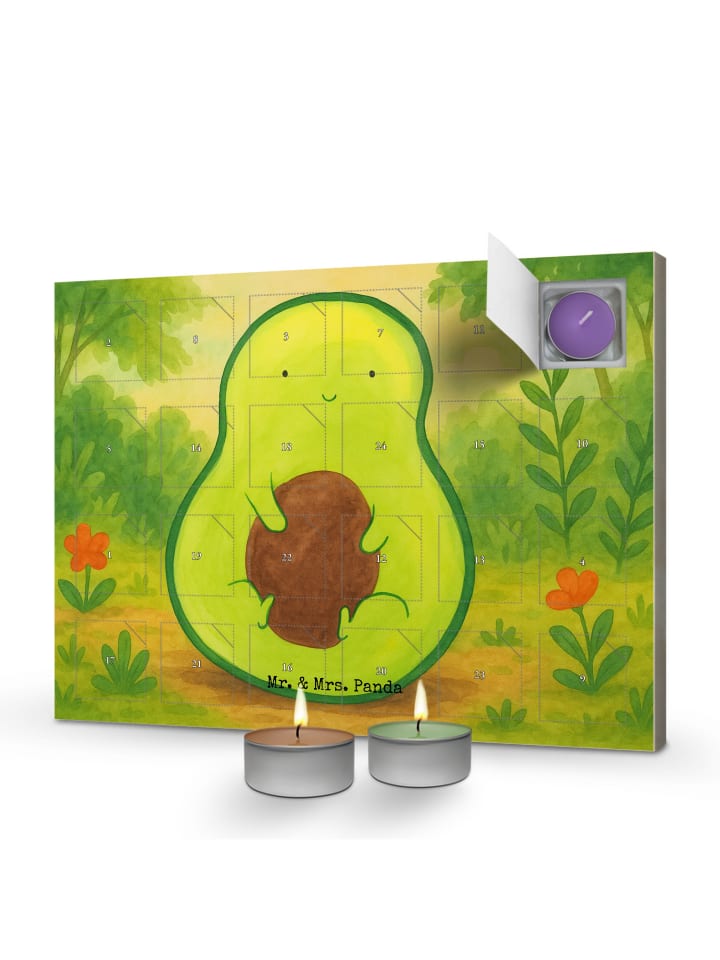 Adventskalender Avocado Kern Design ohne Spruch in Weiß