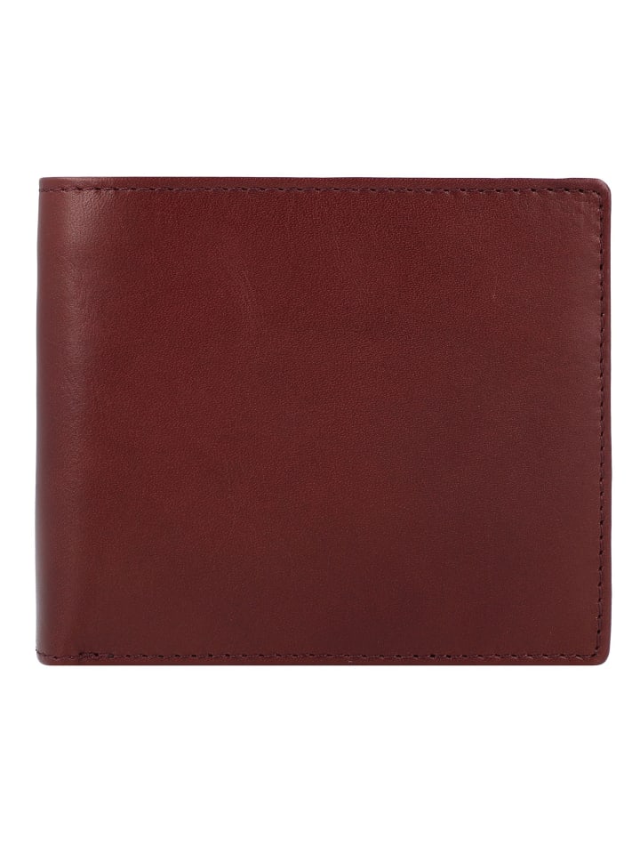 Cambridge Geldbörse Leder 12 cm rotbraun