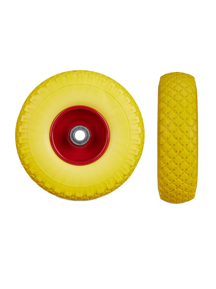 8x Sackkarrenrad in Gelb/ Rot - 3.00-4