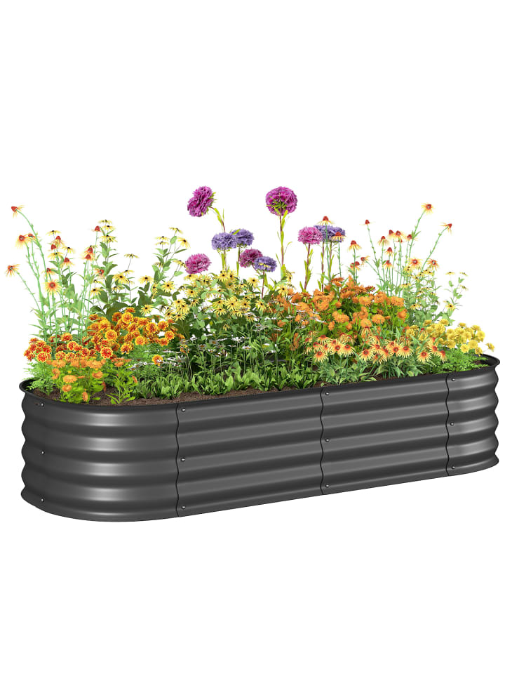 Hochbeet in Dunkelgrau 150L x 62B x 30H cm