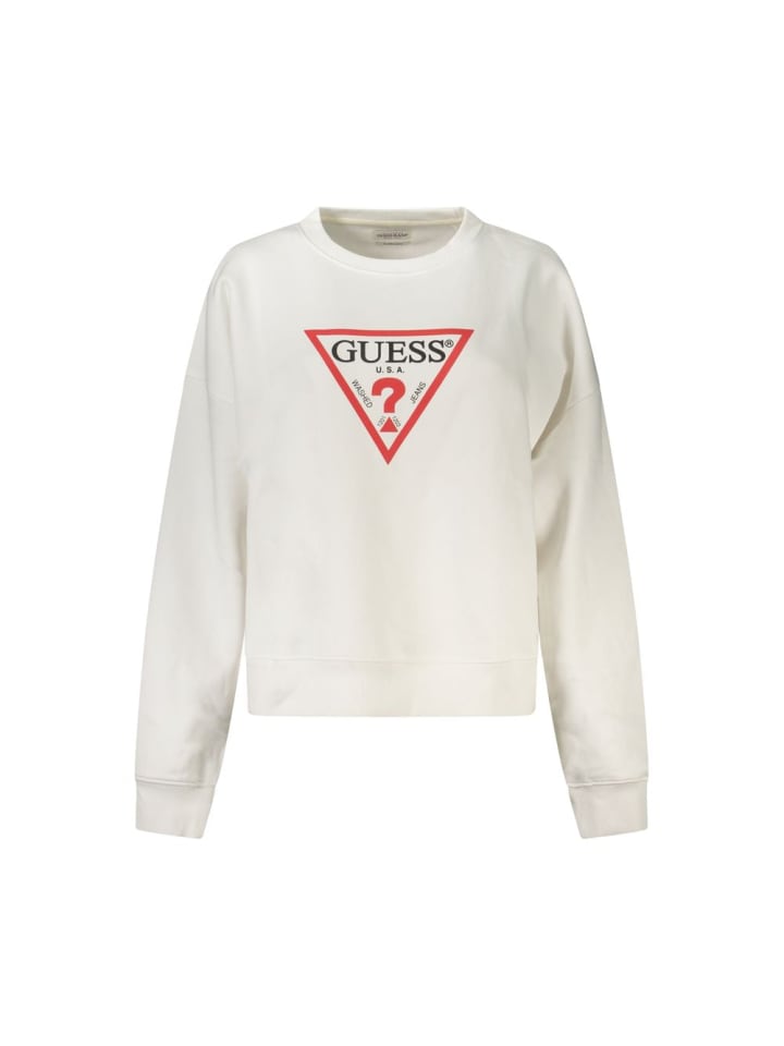 Weiß Damen Sweatshirt aus Baumwolle