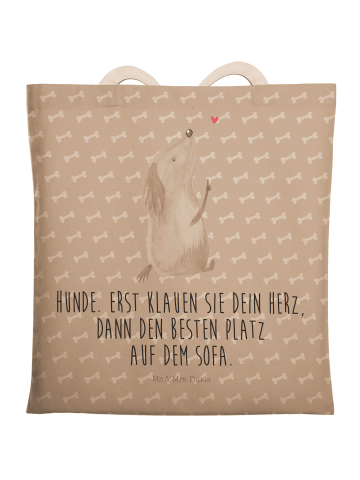 Einkaufstasche Hund Liebe mit Spruch in Hundeglück
