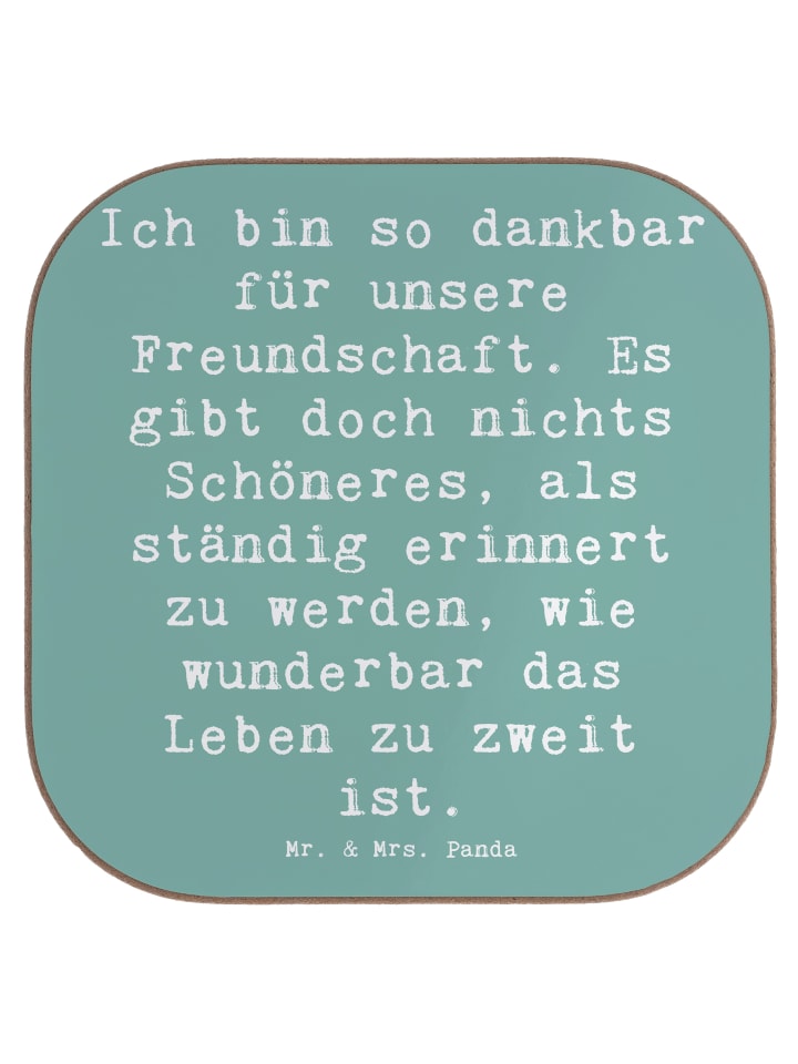 Glas-Untersetzer Spruch Dankbarkeit für Freunds... in Meeresbrise