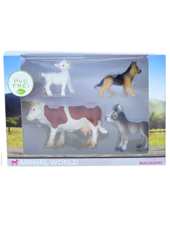 Animal World Ziege Hund Esel Kuh Tierfiguren in mehrfarbig