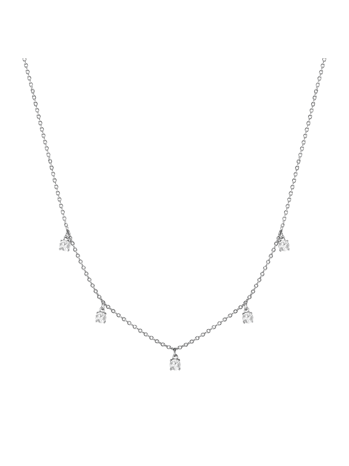 Halskette aus Sterling Silber mit Zirkonia in silber
