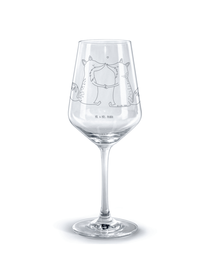 Glas für Rotwein Füchse Liebe ohne Spruch in Transparent