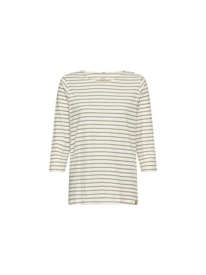 Langarmshirt in light khaki stripes