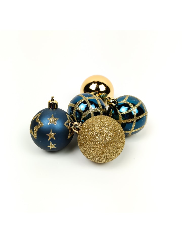 Weihnachtskugeln aus Kunststoff, 15er-Set in Mehrfarben, Ø 5 cm