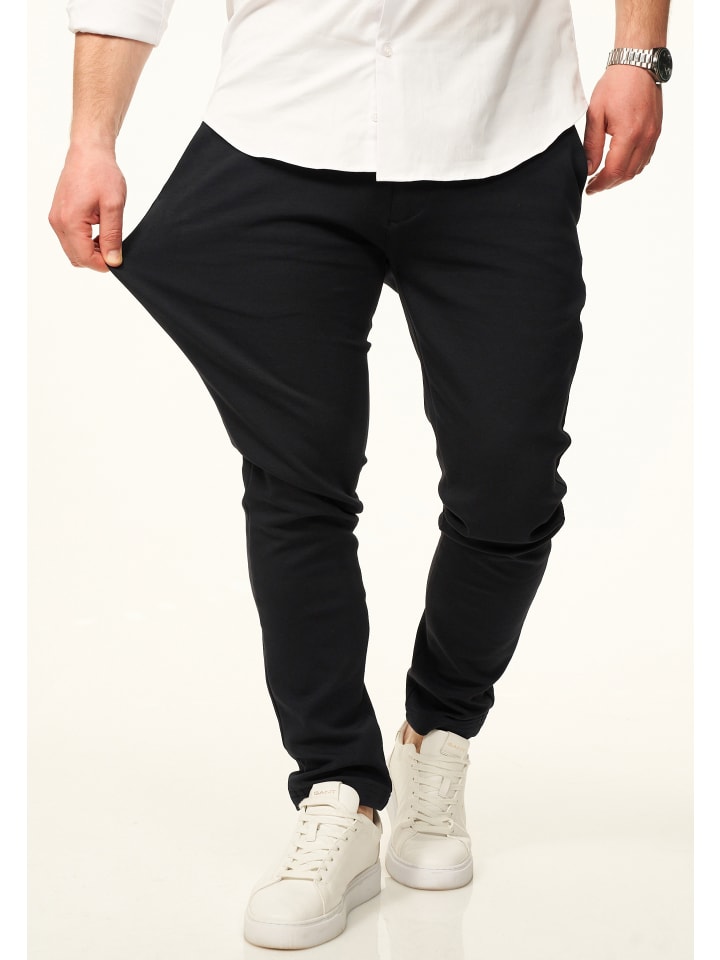 Chinohose - mit Super Stretch als Performance Pants in Slim-Fit in Black