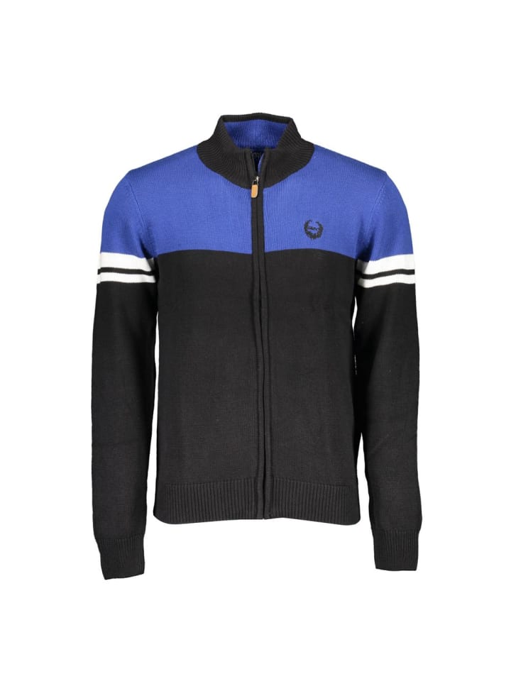 Schwarz Baumwolle Herren Strickjacke