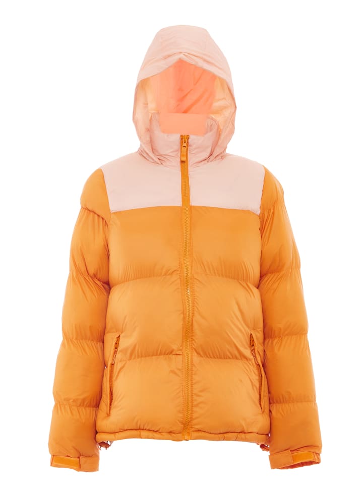 Damen Wattierte Steppjacke in Orange Pfirsich