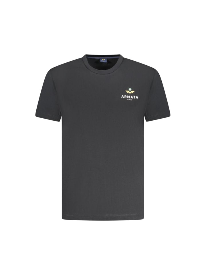 Schwarz Baumwolle Herren T-Shirt