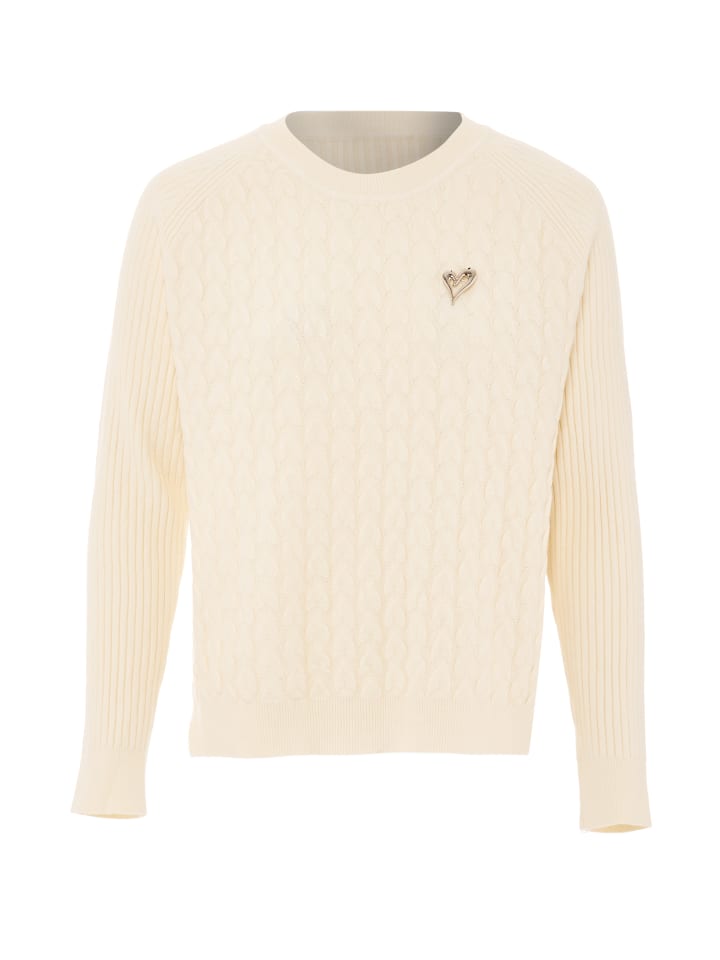 Damen Strickpullover in Wollweiss