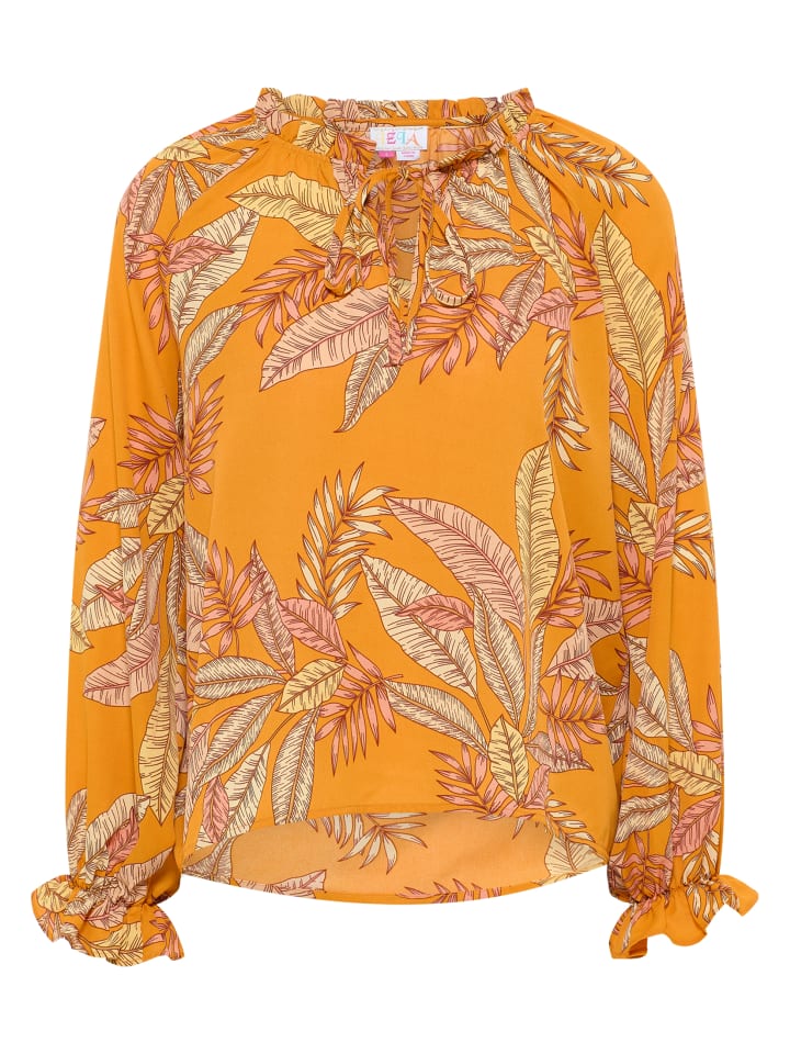 Damen Blusenshirt in Orange Mehrfarbig