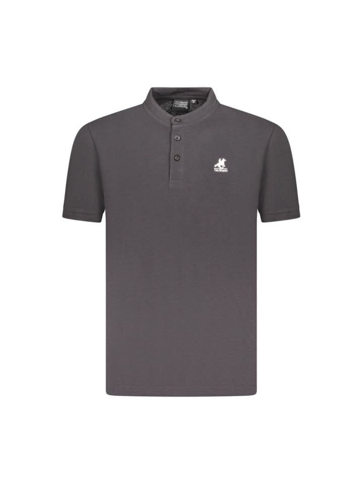 Schwarz Baumwolle Herren Polo Hemd