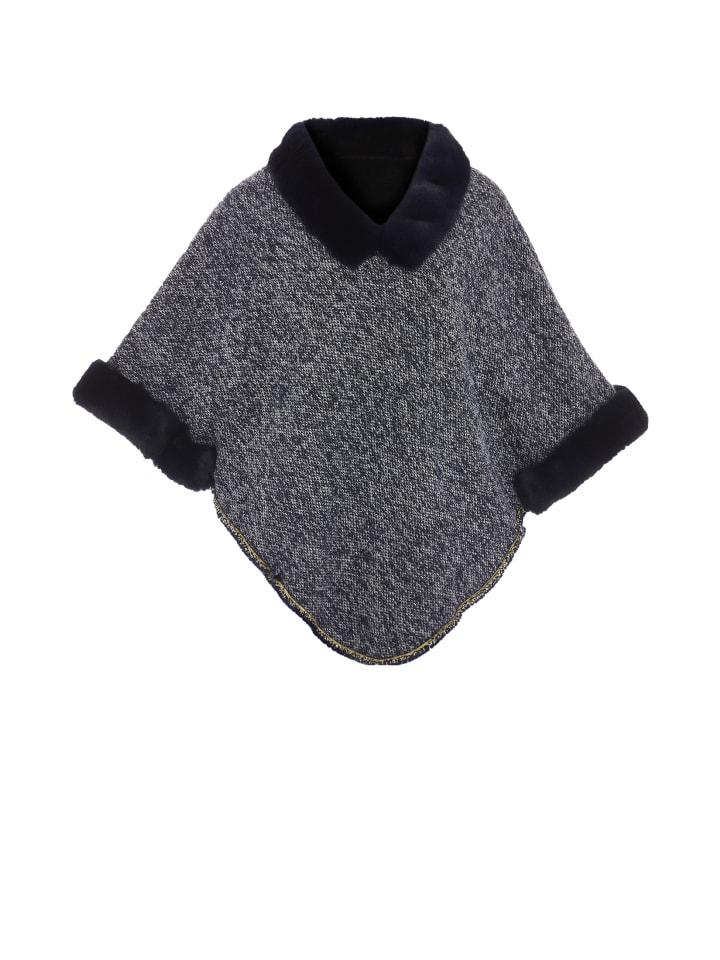 Damen Poncho in Marine