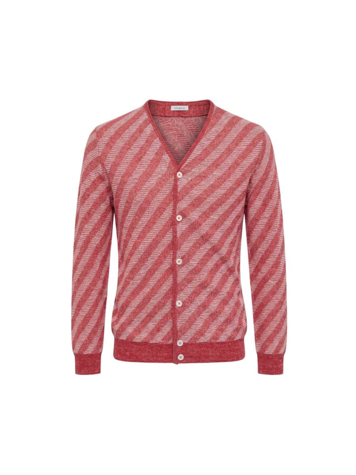 Rot Leinen Herren Strickjacke
