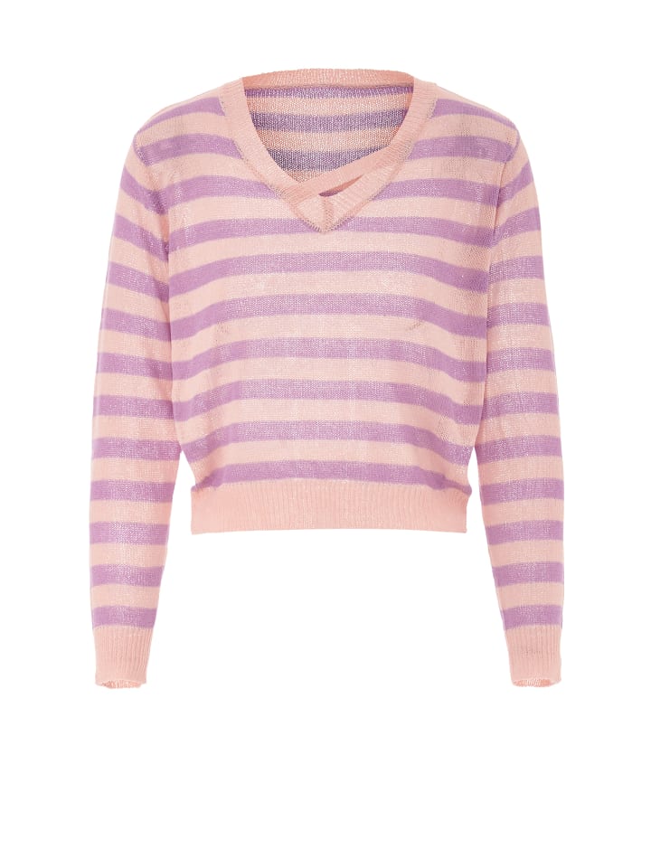 Damen Strickpullover in Rosélavendel