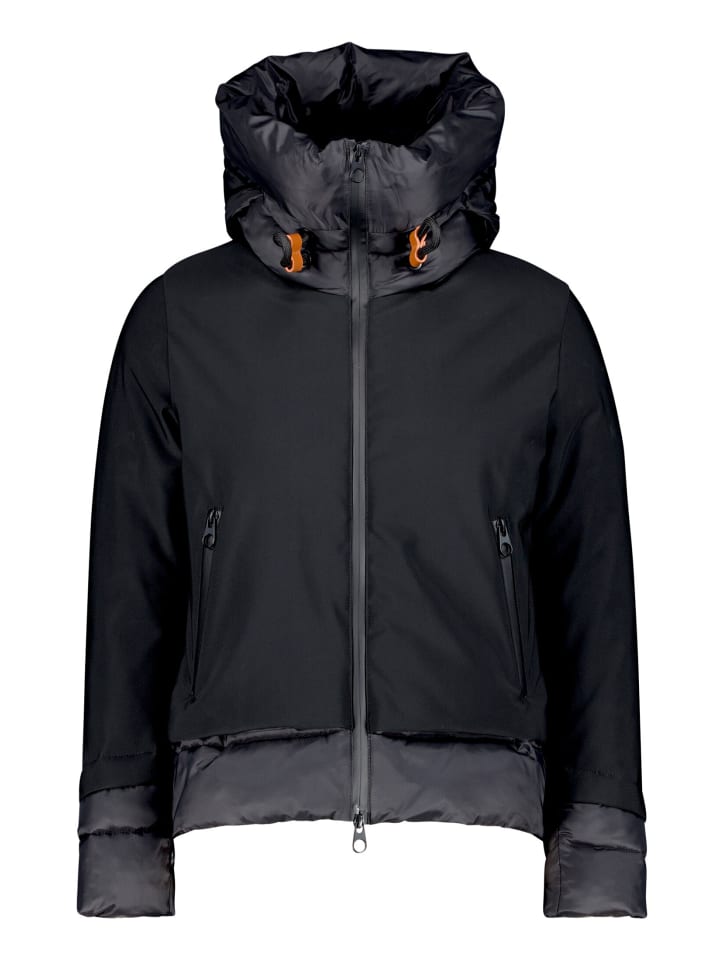 Steppjacke mit Kapuze in Schwarz