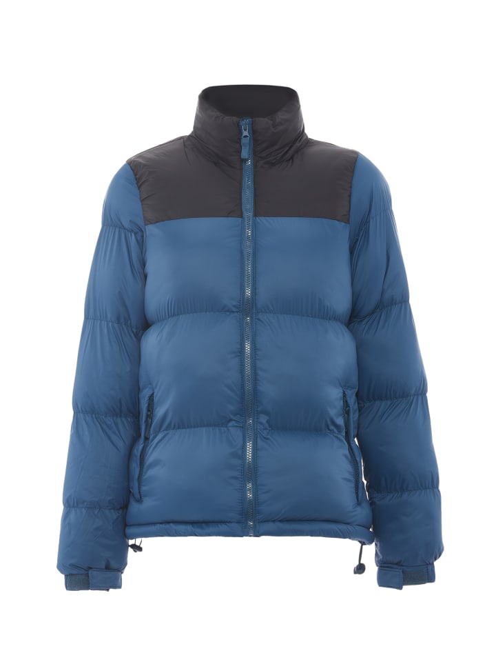 Damen Wattierte Steppjacke in Dunkelblaugrün Schwarz