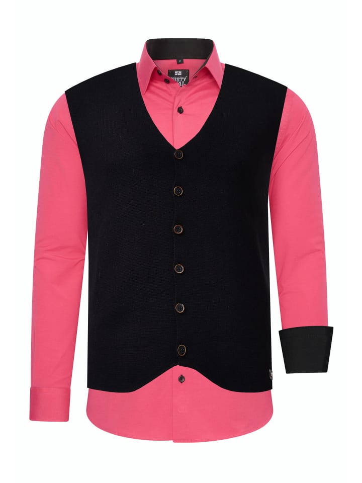 Hemd mit Weste in Pink