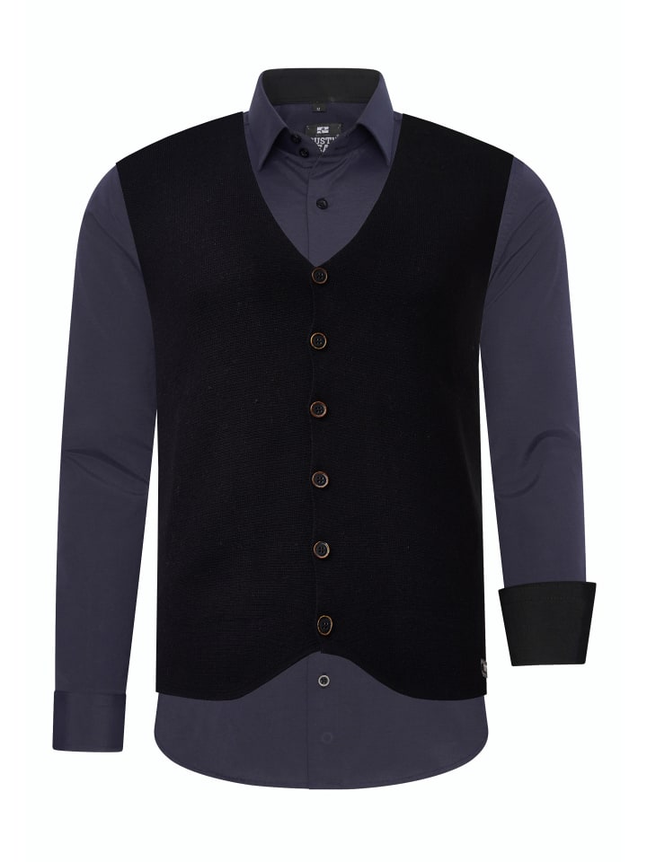 Hemd mit Weste in Navy