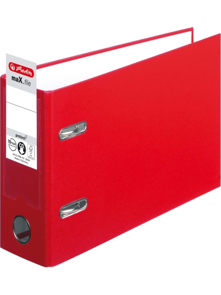Ordner Kunststoff A5 quer maX.file protect 75mm rot