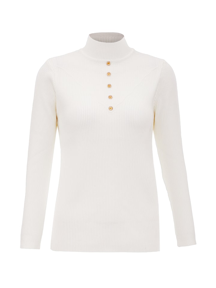 Damen Strickpullover in Wollweiss