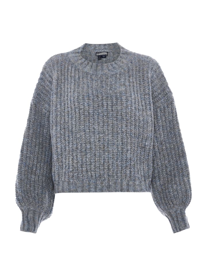 Damen Grobstrickpullover in GRAU MELANGE