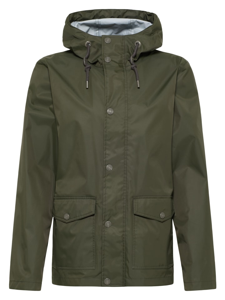 Herren Regenjacke Mit Innenprint in Dunkeloliv