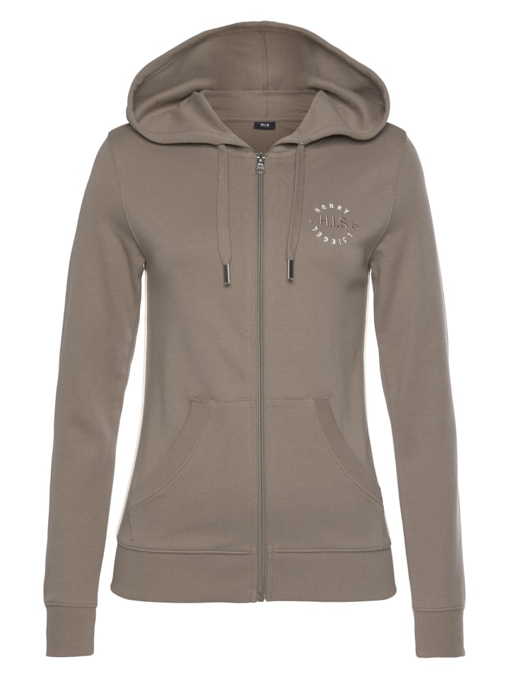 Kapuzensweatjacke in camelfarben
