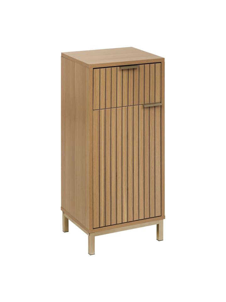 Badezimmerregal TASSO in Braun, 33 x 28 x 80 cm
