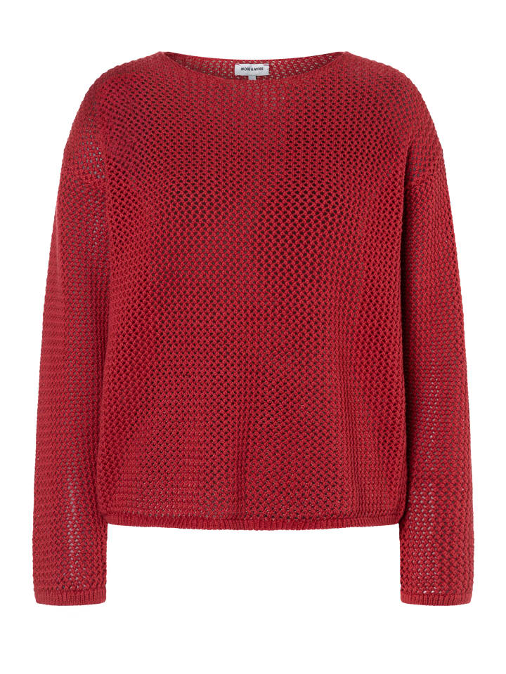 luftiger, transparenter Lockstrickpullover in red