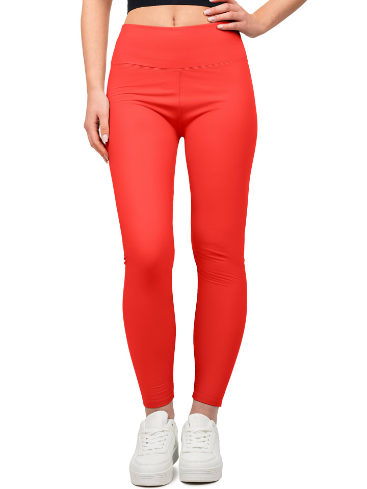 Damen Skinny Fit Hose High Waist in Red
