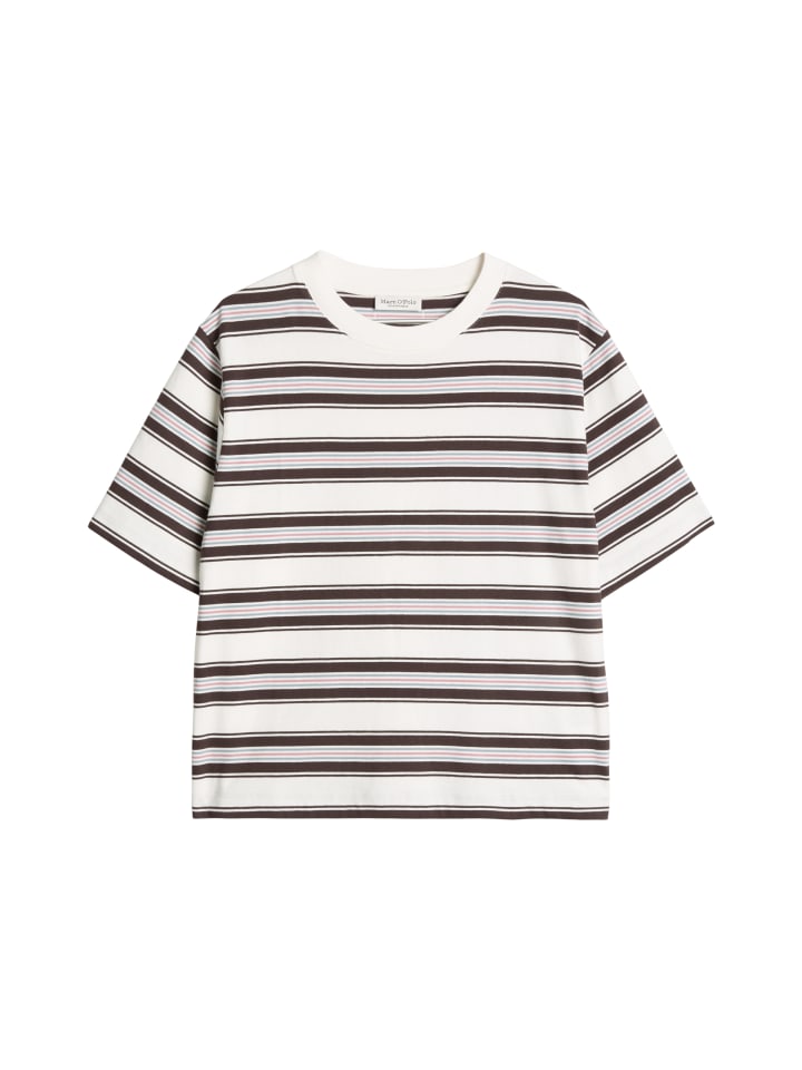 Gestreiftes T-Shirt relaxed in Medium Beige