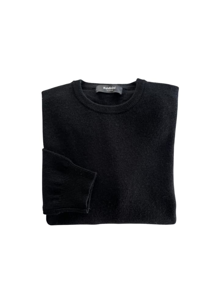 Schwarz Kaschmir Herren Pullover