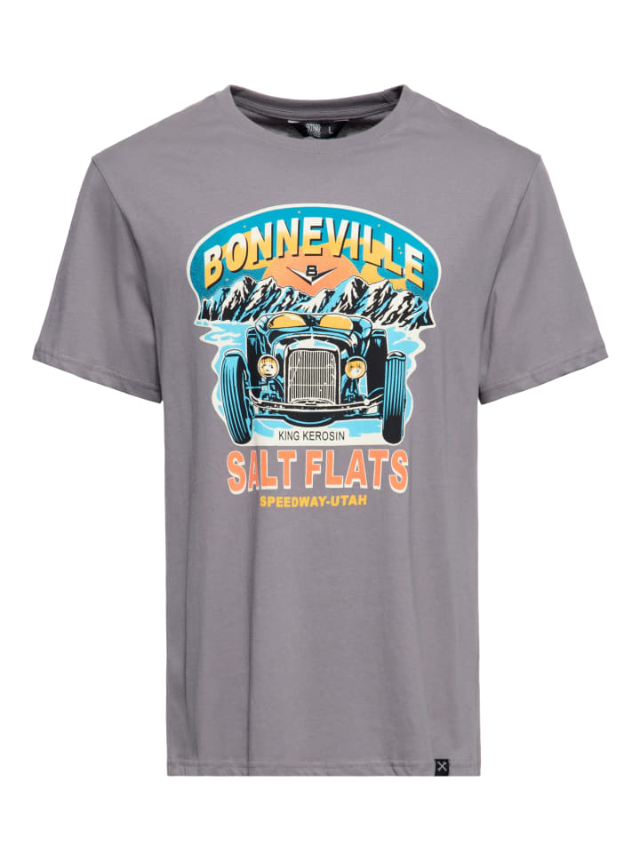 King Kerosin T-Shirt Bonneville Salt Flats in grau
